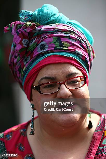 Kids Company founder Camila Batmanghelidjh CBE speaks to a journalist as she leaves radio studios on August 7, 2015 in London, England. Kids Company,...