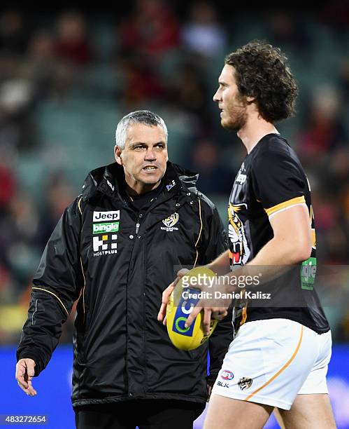 Mark Williams Senior Development Coach of the Tigers is pictured prior to the round 19 AFL match between the Adelaide Crows and Richmond Tigers at...
