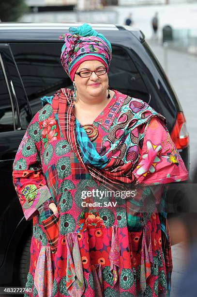 Founder of Kids Company Camila Batmanghelidjh is interviewed outside Global House on August 7, 2015 in London, England.