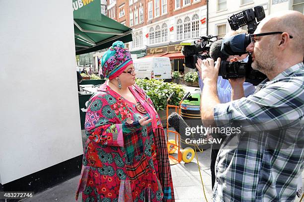 Founder of Kids Company Camila Batmanghelidjh is interviewed outside Global House on August 7, 2015 in London, England.