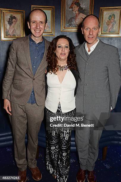 Playwright Jack Thorne, producer Marla Rubin and author John Ajvide Lindqvist attend the after party following the press night performance of "Let...