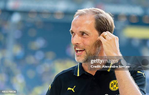 Manager Thomas Tuchel of Borussia Dortmund during the UEFA Europa League: Third Qualifying Round 2nd Leg match between Borussia Dortmund and...