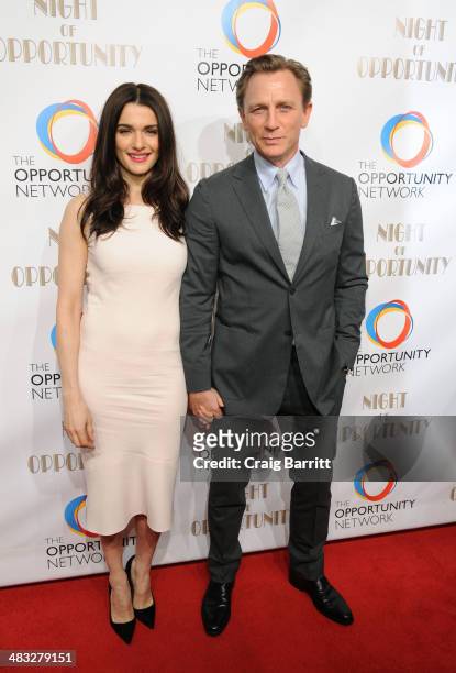 Rachel Weisz and Daniel Craig attend The Opportunity Networks 7th Annual Night of Opportunity at Cipriani Wall Street on April 7, 2014 in New York...