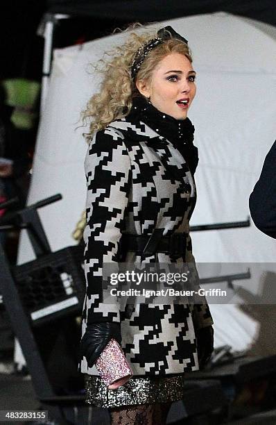 AnnaSophia Robb is seen filming "The Carrie Diaries" on February 22, 2013 in New York City.