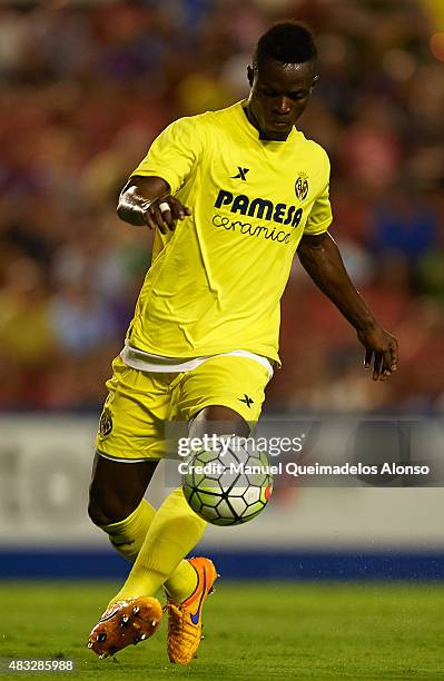 Eric Bailly of Villarreal in action during a Pre Season Friendly match between Levante UD and Villarreal CF at Ciutat de Valencia Stadium on August...