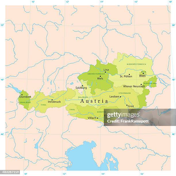 austria vector map - slovenia austria stock illustrations