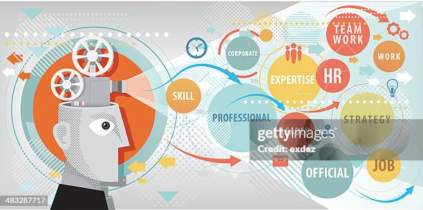 corporate projection - simplify work stock illustrations