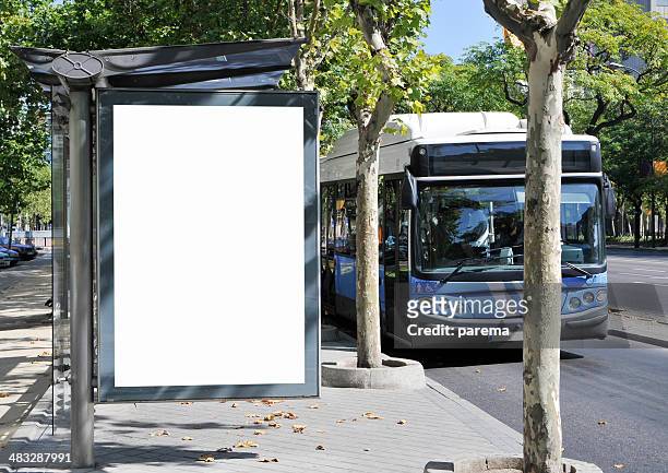 billboard series - bushaltestelle stock-fotos und bilder