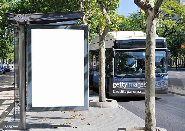 billboard series - bus advertisement stock pictures, royalty-free photos & images