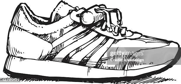 tennis shoe - canvas shoe stock illustrations