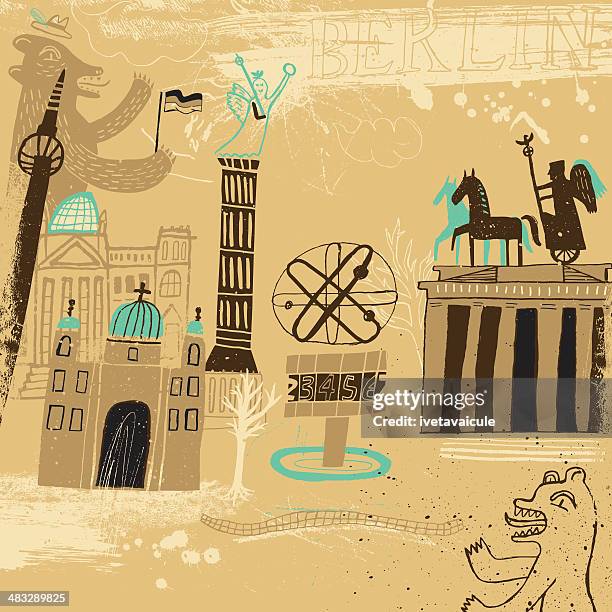 berlin, germany - atomic clock berlin stock illustrations