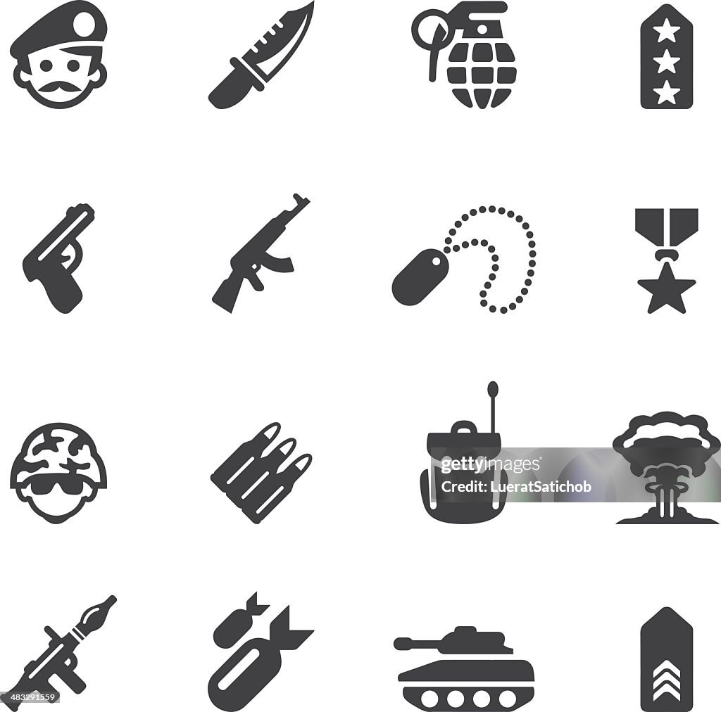 Militär-Silhouette icons 1