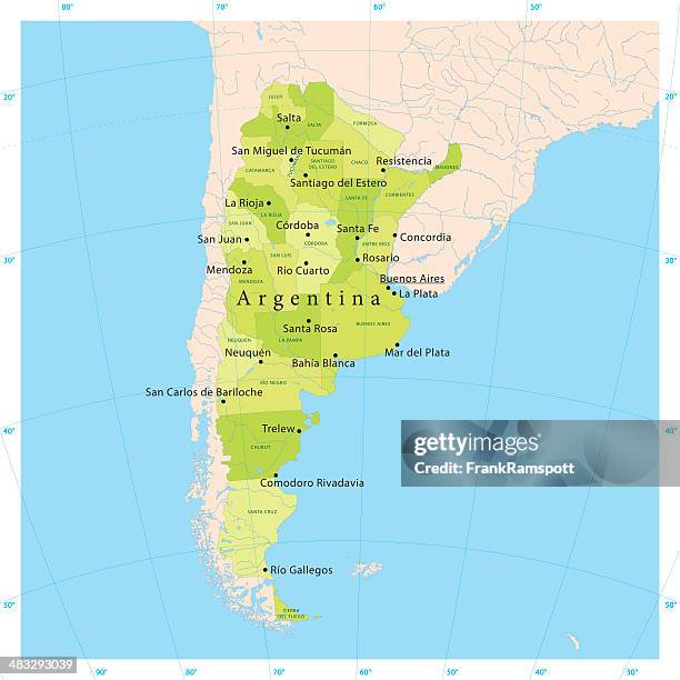 ilustrações de stock, clip art, desenhos animados e ícones de argentina vetor mapa - província tierra del fuego argentina