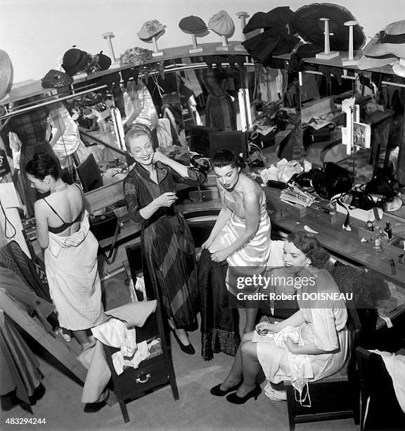 The fitting room of Lucile Manguin, 1948 in Paris, France.