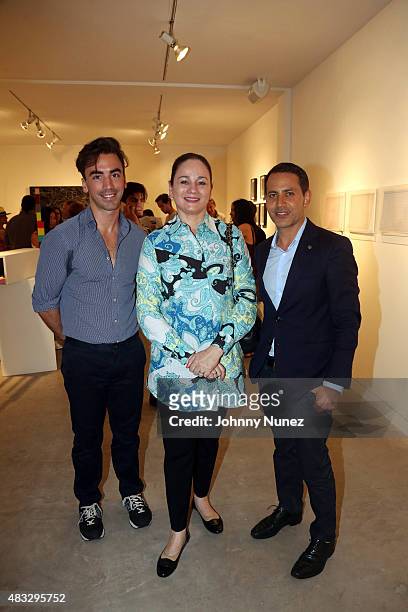 Fernando Garcia, Patricia Ruiz Haely, and Gabriel Rivera-Barraza attend the opening reception for "A False Horizon" Curated By PEANA Projects at the...