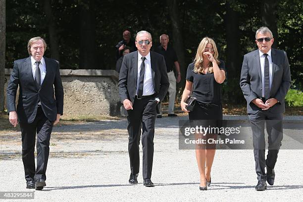 Günther Netzer, Alfred Draxler, Marion Popp, Wolfgang Niersbach during the memorial service for Stephan Beckenbauer at church 'St. Heilige Familie'...
