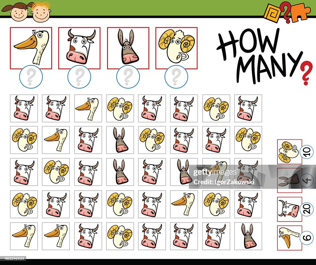 Cartoon Basic Counting Counting Game Cartoon Illustration High-Res Vector Graphic - Getty Images