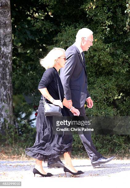 Franz Beckenbauer and his wife Heidi Beckenbauer during the memorial service for Stephan Beckenbauer at church 'St. Heilige Familie' on August 7,...