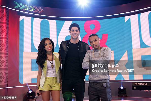 Keshia Chante, SoMo, and Bow Wow atend 106 & Park at BET studio on April 7, 2014 in New York City.