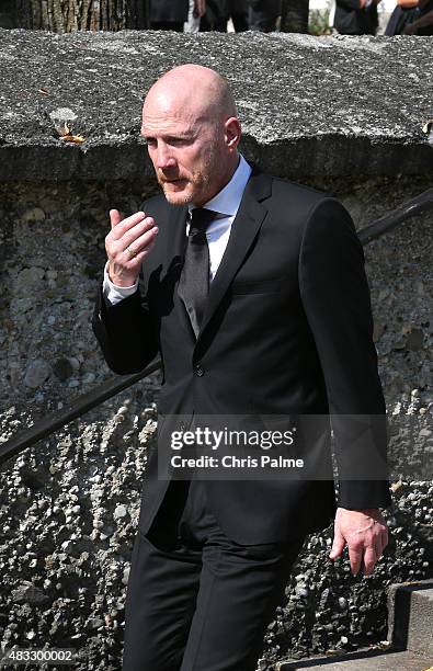 Matthias Sammer during the memorial service for Stephan Beckenbauer at church 'St. Heilige Familie' on August 7, 2015 in Munich, Germany. Stephan...