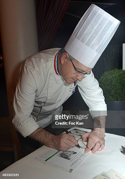 Chef Jean Yves Leuranguer attends 'La Route Des Saveurs: Les Secrets Des Grands Chefs Etoiles' : Nadine Rodd's Launch Book At the Restaurant Le Diane...