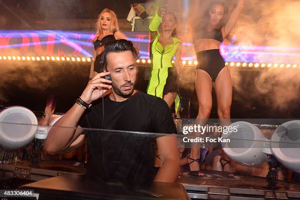 Cedric Gervais performs during the Cedric Gervais DJ Set Party at the VIP Room Saint Tropez on August 6, 2015 in Saint-Tropez, France.