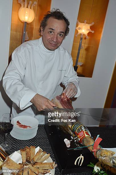 Iberian Patta negra Ham specialist Philippe Pantoli attends 'La Route Des Saveurs: Les Secrets Des Grands Chefs Etoiles' : Nadine Rodd's Launch Book...