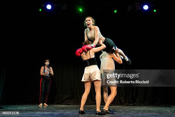 Haste Theatre perform 'The Hideout' at C-Venues press launch during the first day of Edinburgh Festival Fringe at C-Venues on August 7, 2015 in...