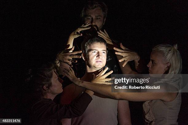 Piper Theatre perform 'Splifoot' at C-Venues press launch during the first day of Edinburgh Festival Fringe at C-Venues on August 7, 2015 in...