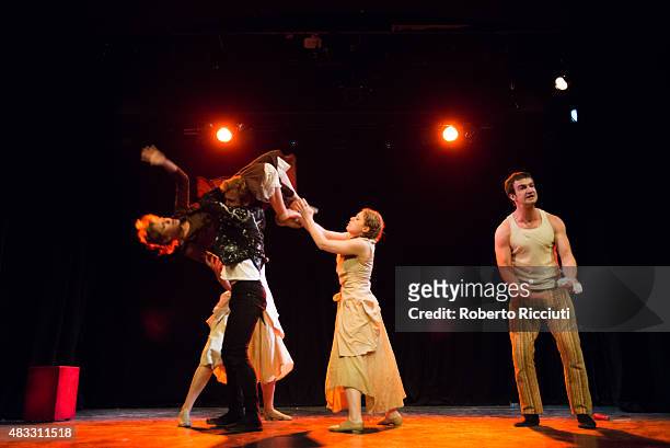 Piper Theatre perform 'Splifoot' at C-Venues press launch during the first day of Edinburgh Festival Fringe at C-Venues on August 7, 2015 in...