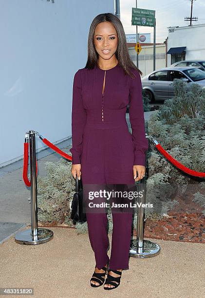 Actress Serayah McNeill attends the BCBG Max Azria Resort 2016 collections at Samuel Freeman Gallery on August 6, 2015 in Los Angeles, California.