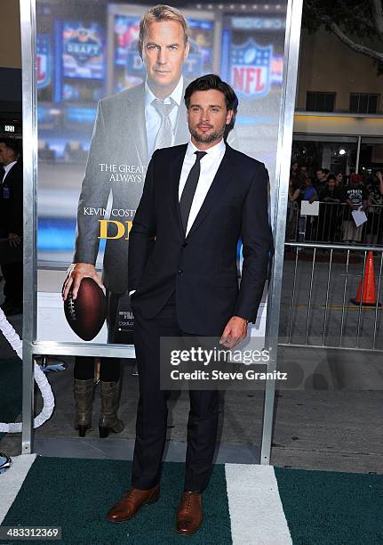 Actor Tom Welling attends the Los Angeles premiere of "Draft Day" at Regency Village Theatre on April 7, 2014 in Westwood, California.