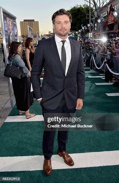 Actor Tom Welling attends Premiere Of Summit Entertainment's "Draft Day" at Regency Bruin Theatre on April 7, 2014 in Los Angeles, California.