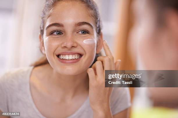 fostering healthy skincare habits - complexion stock pictures, royalty-free photos & images