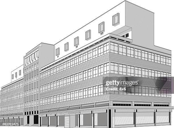 isolated hospital building - corner office stock illustrations