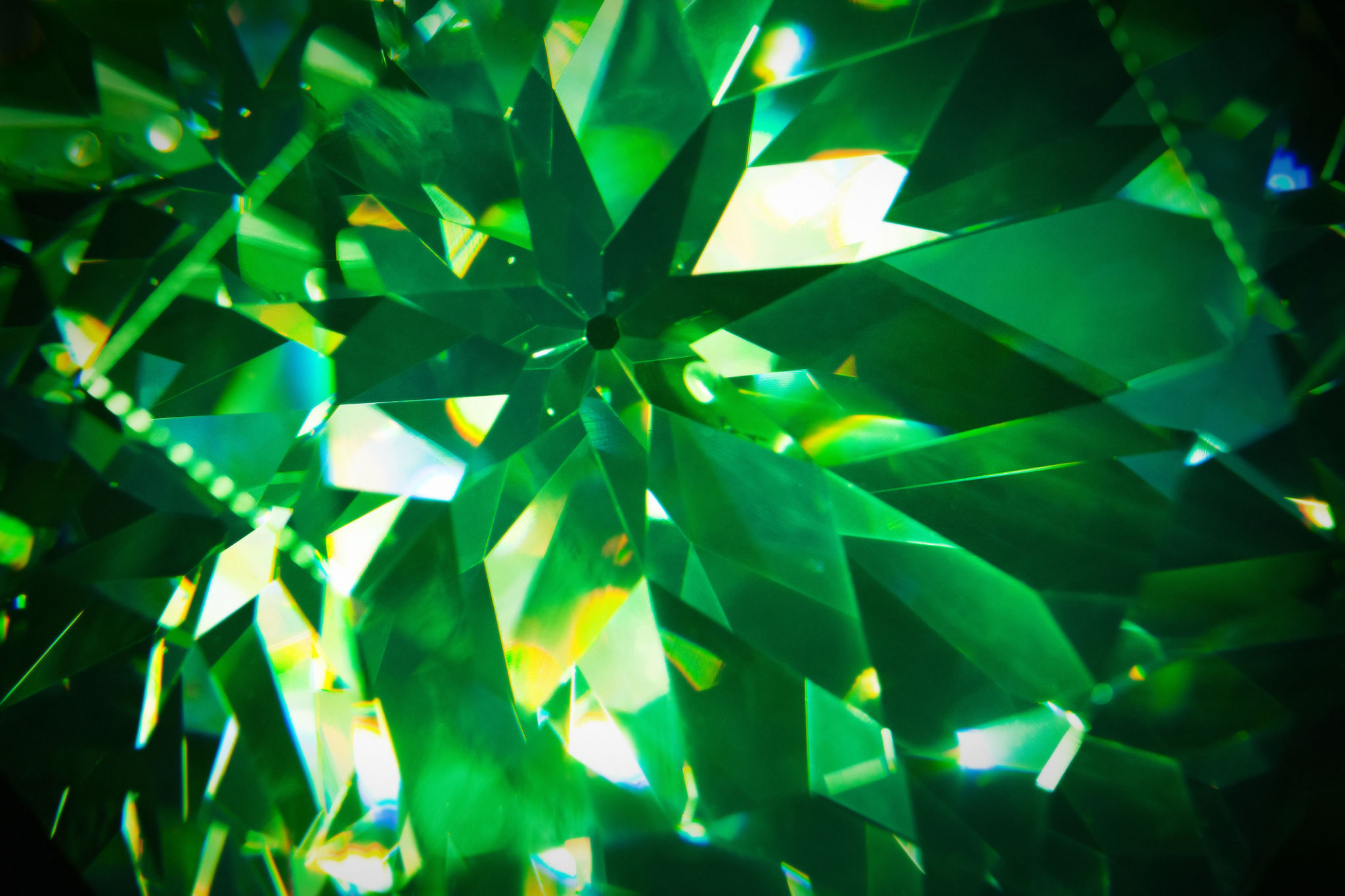 green crystals