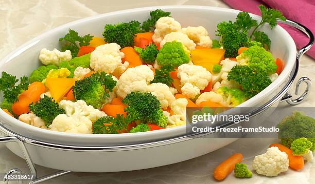 steamed vegetable cassarole - broccoli stock pictures, royalty-free photos & images