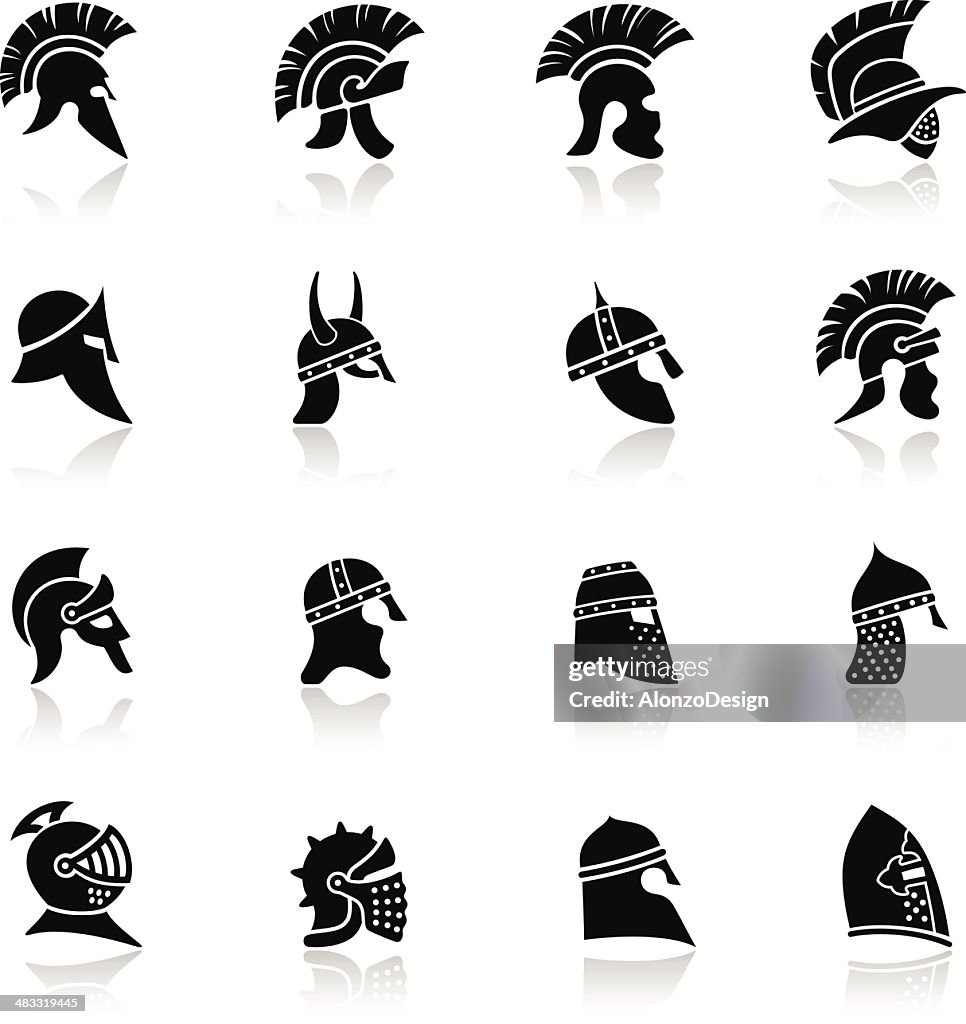 Warrior Helmet Icon Set