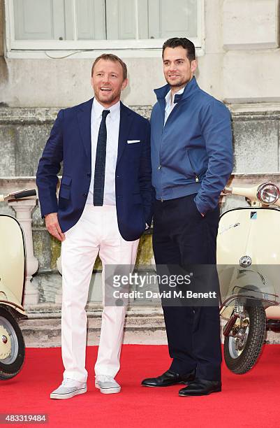 Director Guy Ritchie and Henry Cavill attend the people's premiere of "The Man From U.N.C.L.E" during Film4 Summer Screenings at Somerset House on...