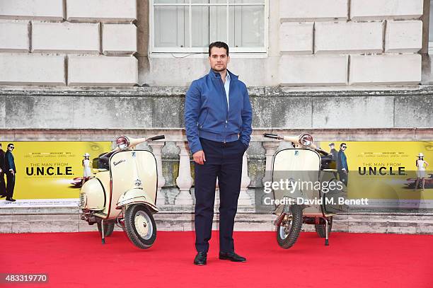 Henry Cavill attends the people's premiere of "The Man From U.N.C.L.E" during Film4 Summer Screenings at Somerset House on August 7, 2015 in London,...