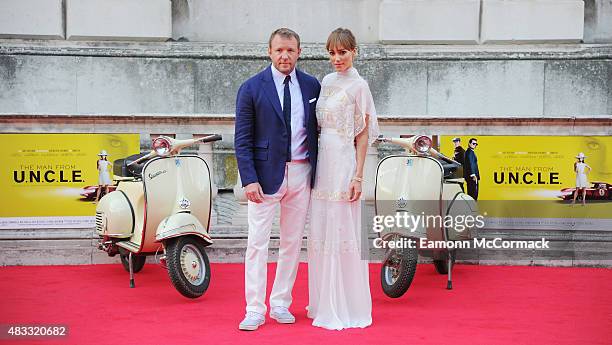 Guy Ritchie and Jacqui Ainsley attend the people's premiere of "The Man From U.N.C.L.E" during Film4 Summer Screenings at Somerset House on August 7,...