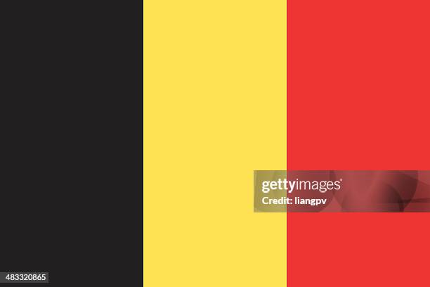 flag of belgium - flagpole stock illustrations