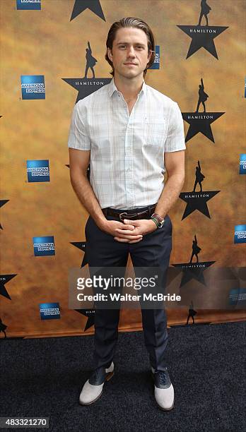 Aaron Tveit attends the Broadway Opening Night Performance of 'Hamilton' at the Richard Rodgers Theatre on August 6, 2015 in New York City.