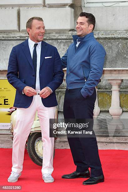 Guy Ritchie and Henry Cavill attend the people's premiere of "The Man From U.N.C.L.E" during Film4 Summer Screenings at Somerset House on August 7,...