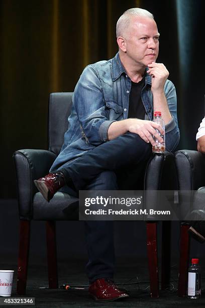 Creator/writer/director Ryan Murphy speaks onstage during the 'AHS: Hotel' panel discussion at the FX portion of the 2015 Summer TCA Tour at The...