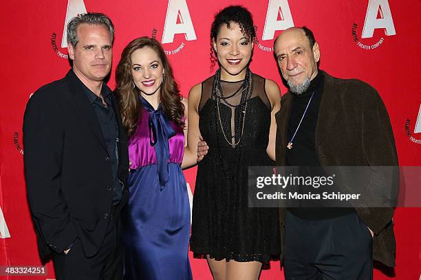 Actors Michael Park, Laura Osnes, Lilli Cooper and F. Murray Abraham attend "The Threepenny Opera" Opening Night After Party at PH-D Rooftop Lounge...