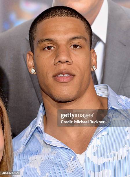 Cincinnati Bengals safety Taylor Mays attends Premiere Of Summit Entertainment's "Draft Day" at Regency Bruin Theatre on April 7, 2014 in Los...