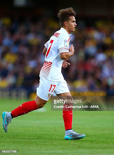 Denis Suarez of Sevilla during the pre-season friendly between Watford and Seville at Vicarage Road on July 31, 2015 in Watford, England.