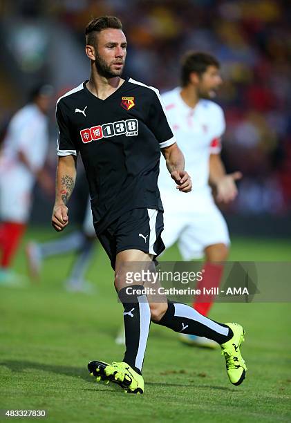 Miguel Layun of Watford during the pre-season friendly between Watford and Seville at Vicarage Road on July 31, 2015 in Watford, England.