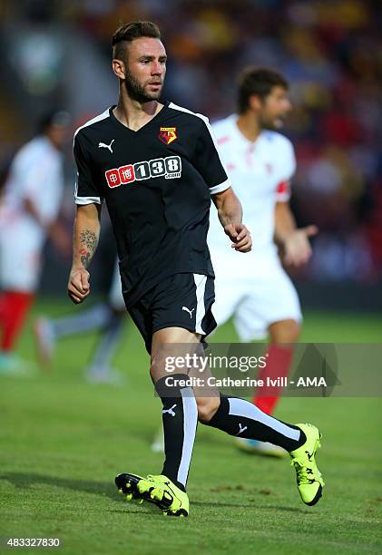 Miguel Layun of Watford during the pre-season friendly between Watford and Seville at Vicarage Road on July 31, 2015 in Watford, England.